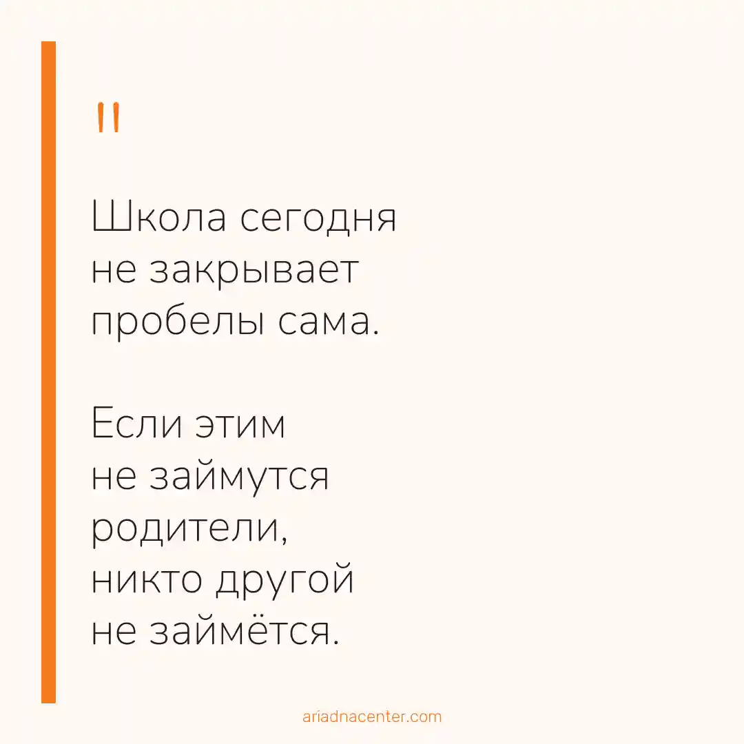 Школа сегодня не закрывает пробелы сама